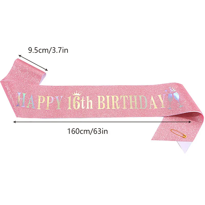 誕生日パーティー用のグリッターサッシ、女の子と女性のための装 - Birthday Sash Glitter のレビューと価格