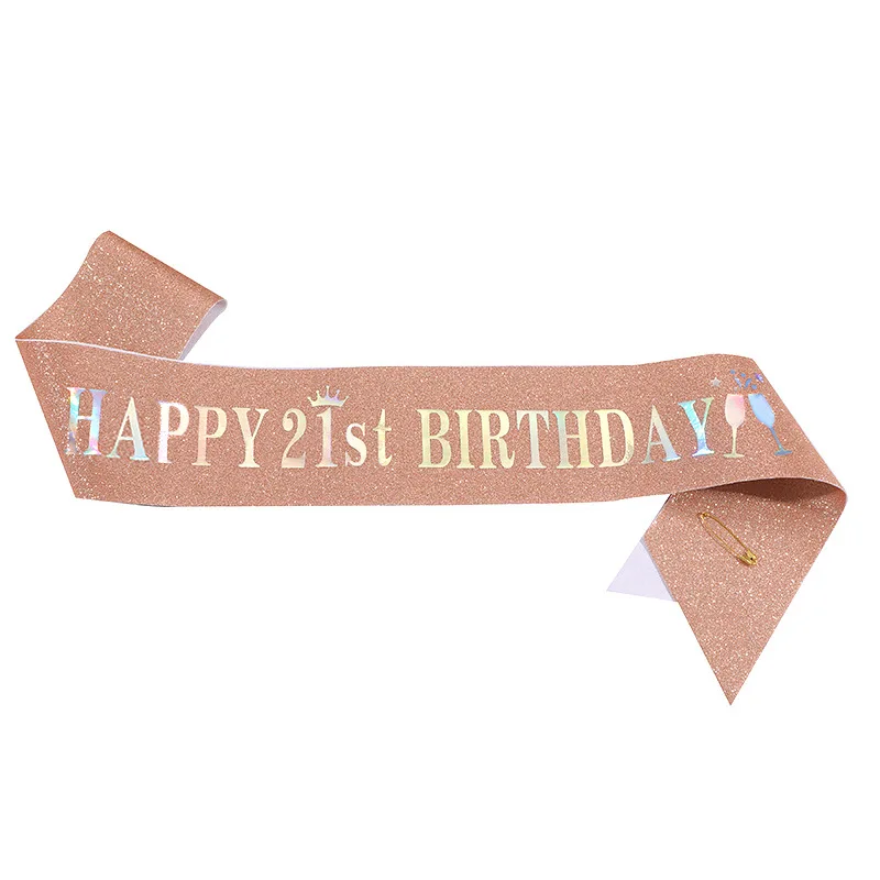 誕生日パーティー用のグリッターサッシ、女の子と女性のための装 - Birthday Sash Glitter のレビューと価格