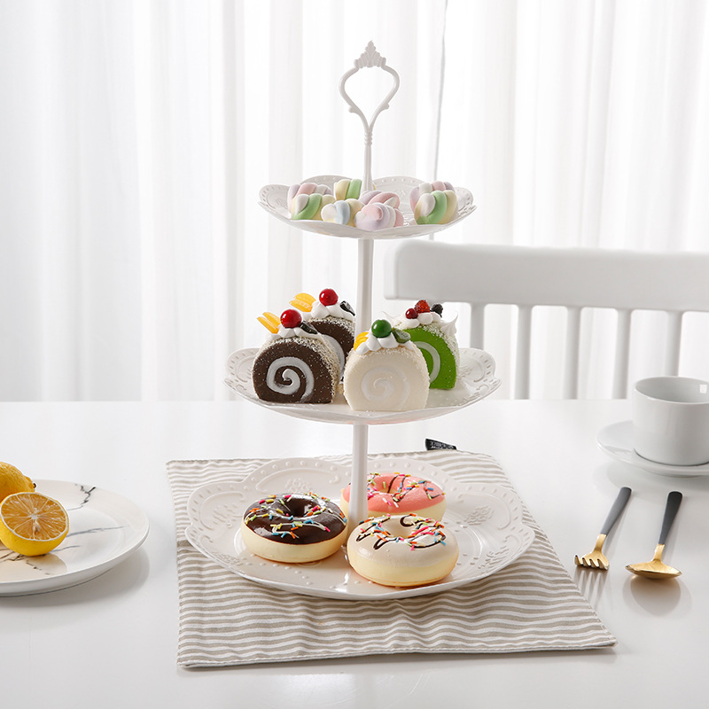 3段ケーキスタンドディスプレイカップケーキラックアフタヌーン - Cupcake Stand Tier のレビューと価格