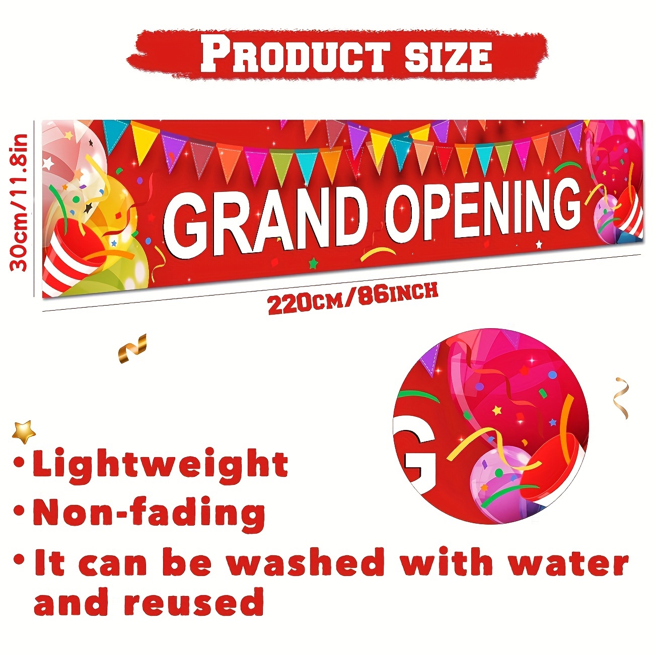 ショップ用の大きな広告背景装飾、グランドオープニングバナー、 - Party Event Supply Store のレビューと価格