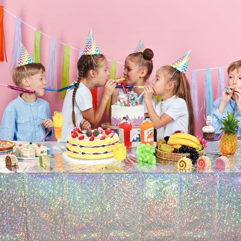 1PC 使い捨てテーブルクロス PE 防水フラッシュレーザー - Table Cloth Disposable のレビューと価格