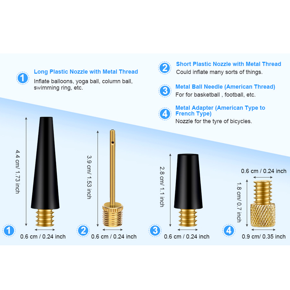 タイヤバルブアダプターボールポンプニードルバルーンノズル膨張 - Balloon Pump Hand のレビューと価格