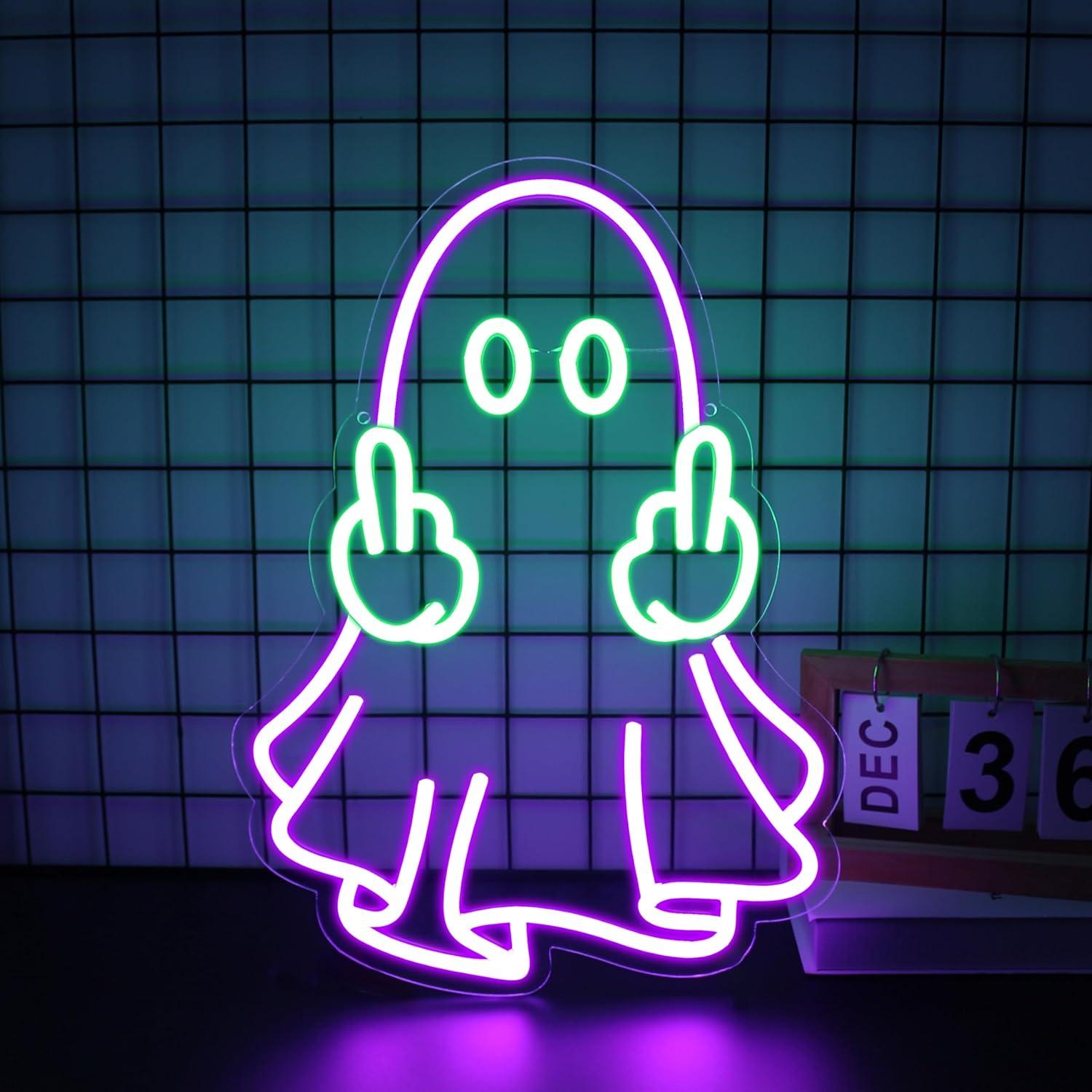 ゴーストネオンサイン USB電源 LED調光可能ネオンライト - Neon Sign Party のレビューと価格