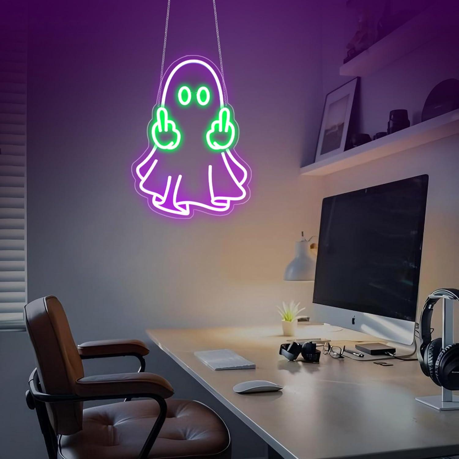 ゴーストネオンサイン USB電源 LED調光可能ネオンライト - Neon Sign Party のレビューと価格