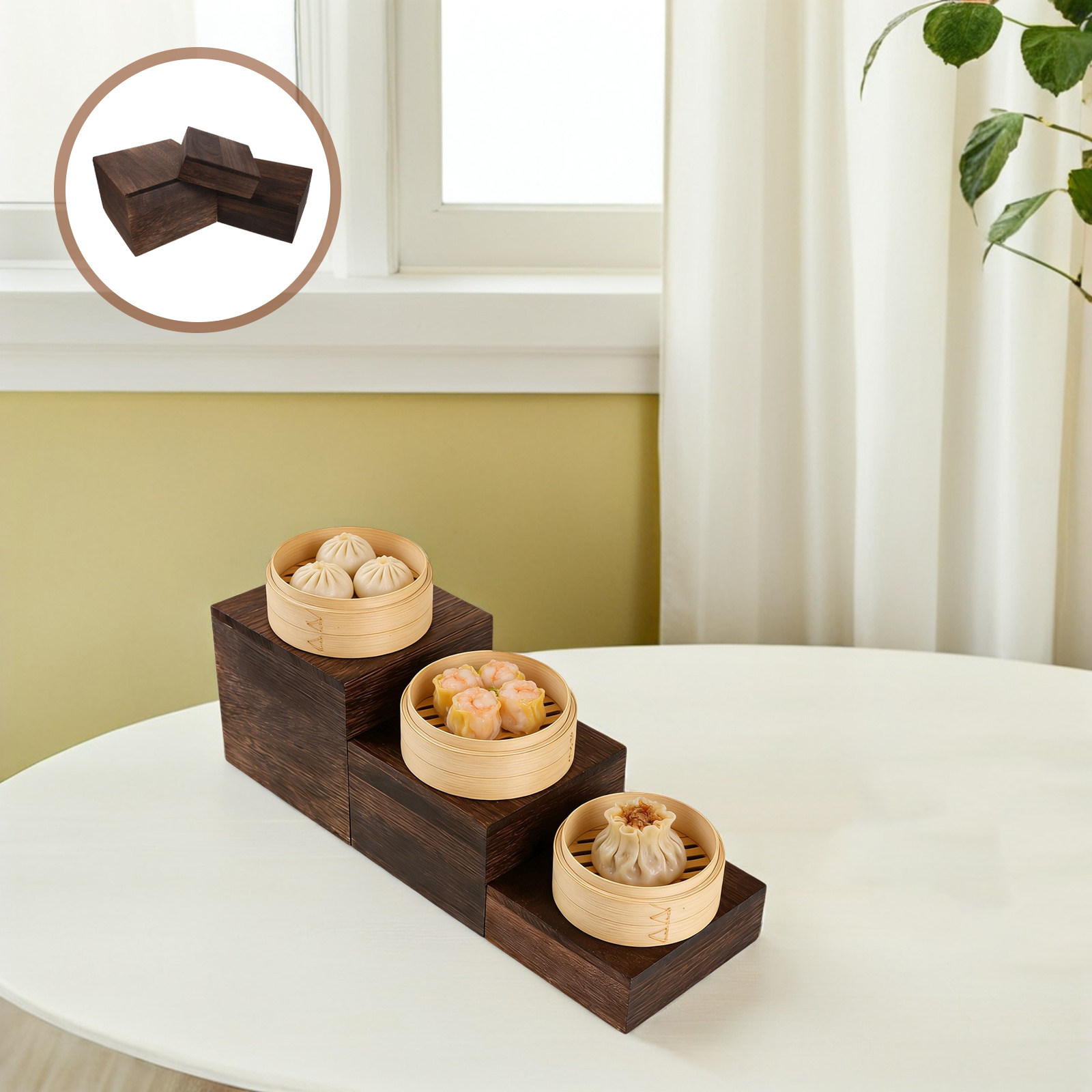 3段木製ケーキスタンド、素朴なデザインのディスプレイスタンド - Cupcake Stand Tier のレビューと価格