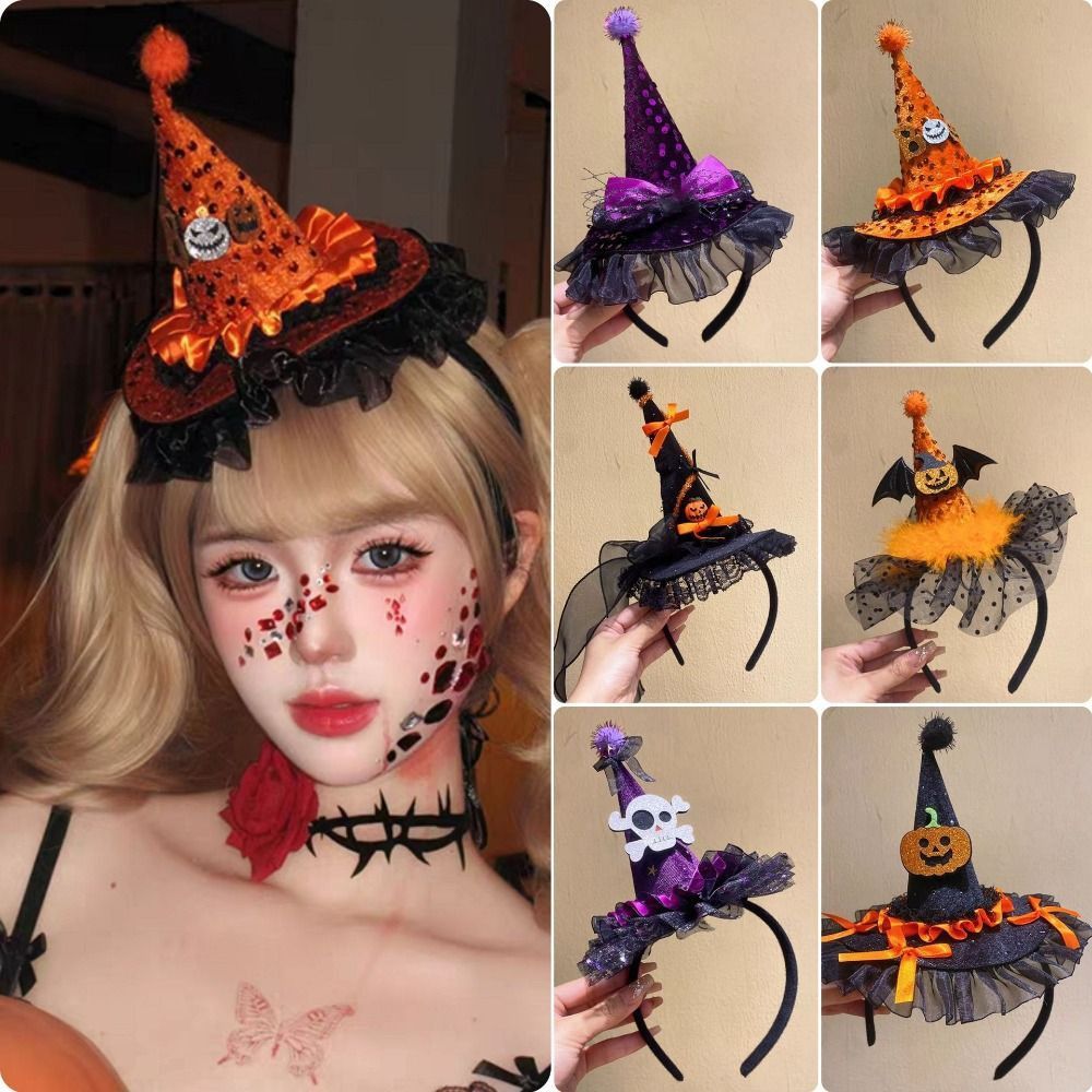 パーソナリティスパイダーハロウィン魔女帽子ヘッドバンドゴース - Party Hat Cone のレビューと価格