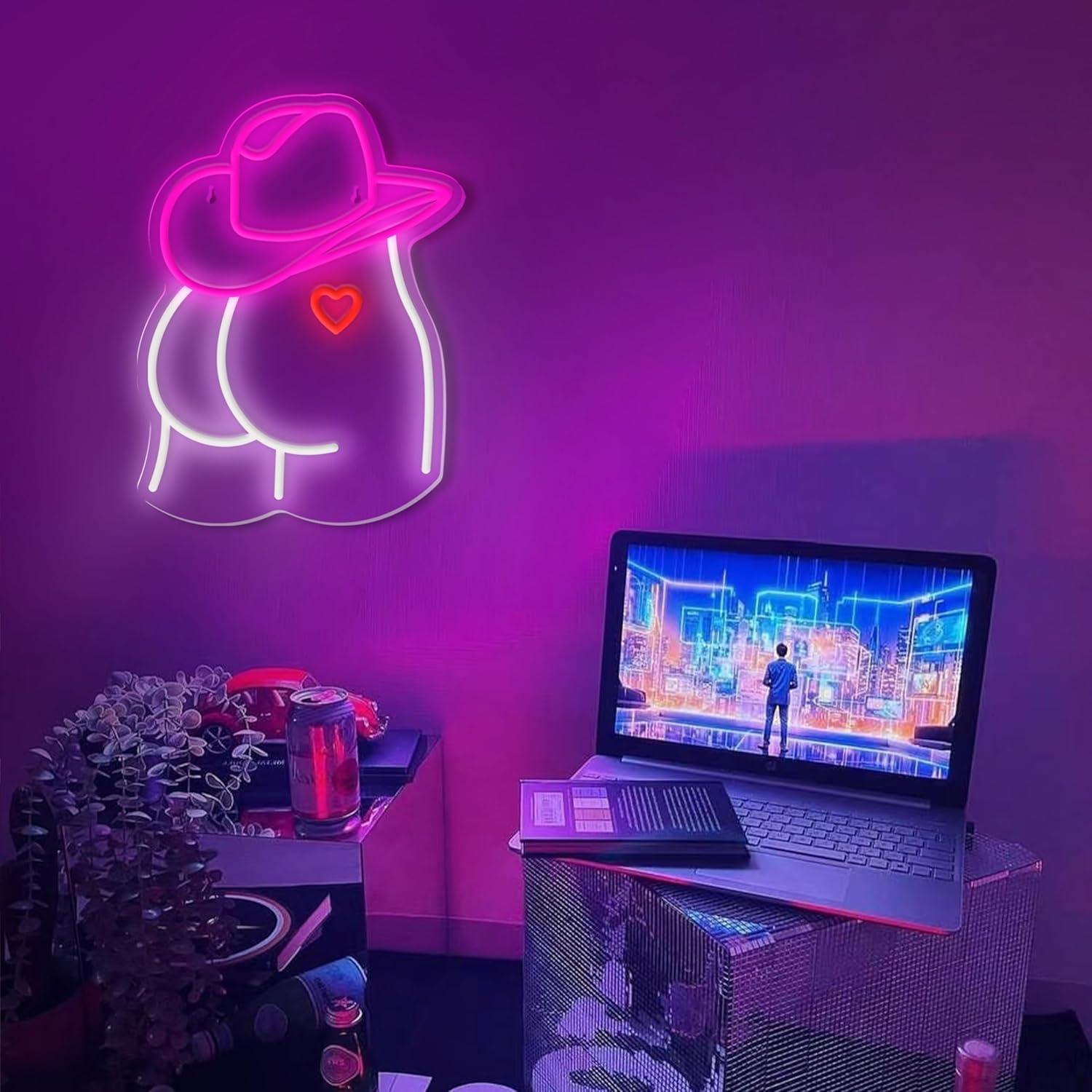 カウガールネオンサイン調光可能LEDライト、女の子の寝室、ゲ - Neon Sign Party のレビューと価格