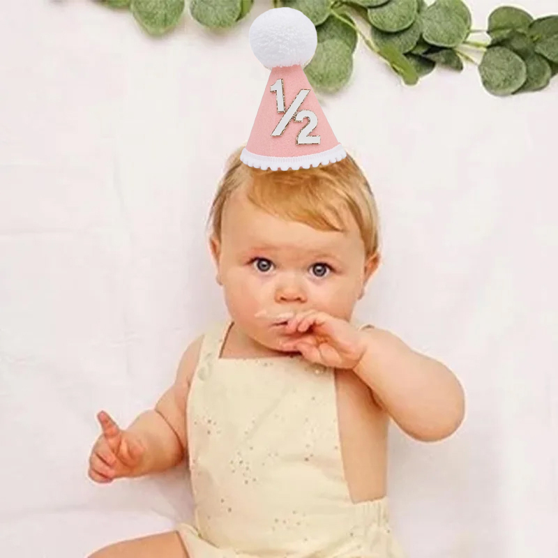 1/2歳の誕生日帽子、ミニコーンハット、生後半年の赤ちゃん、 - Party Hat Cone のレビューと価格