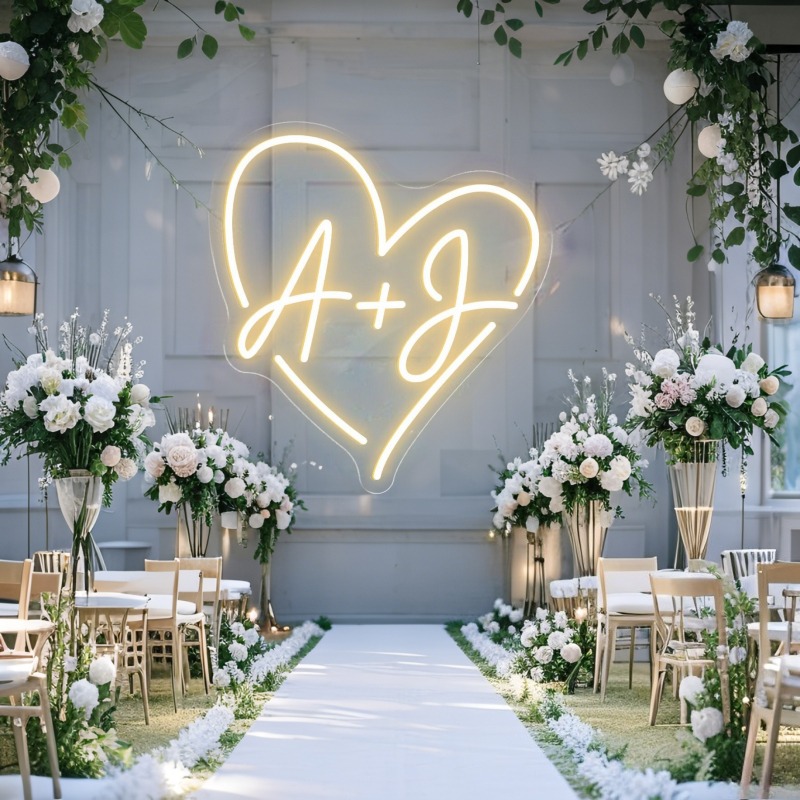 カスタムイニシャルハートLEDネオンサイン、結婚式パーティー - Eve Party のレビューと価格