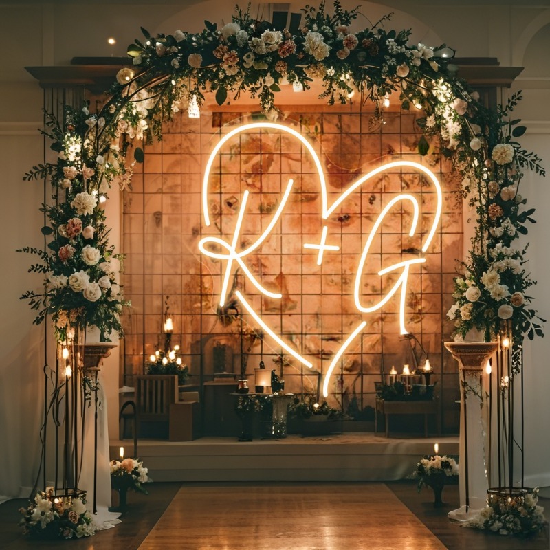 カスタムイニシャルハートLEDネオンサイン、結婚式パーティー - Eve Party のレビューと価格