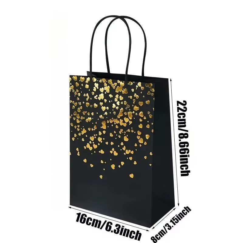 12 個ブラックブラウンホワイトブロンズクラフト紙袋ハンドヘ - Event Party Shop のレビューと価格