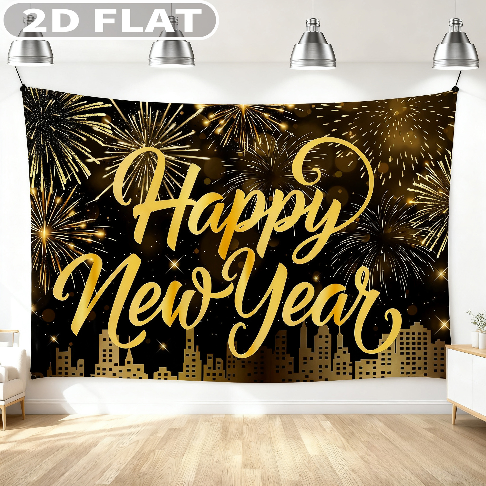 1個 新年パーティー用フォトブース小道具バナー、耐久性のある - Party Banner Gold のレビューと価格
