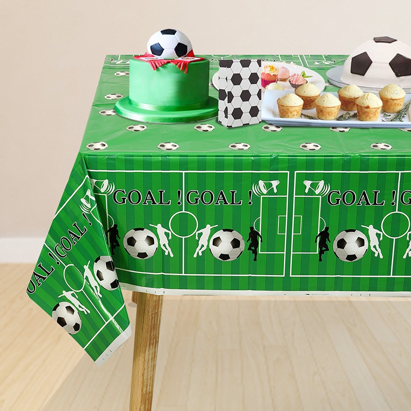 サッカーテーマ使い捨てテーブルクロスサッカースポーツ誕生日パ - Table Cloth Disposable のレビューと価格