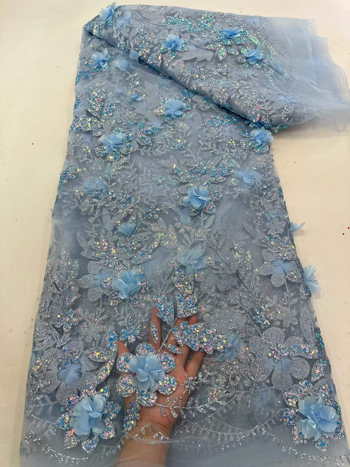 アフリカレース生地刺繍スパンコールナイジェリアレース生地 3 - Glitter Tablecloth のレビューと価格