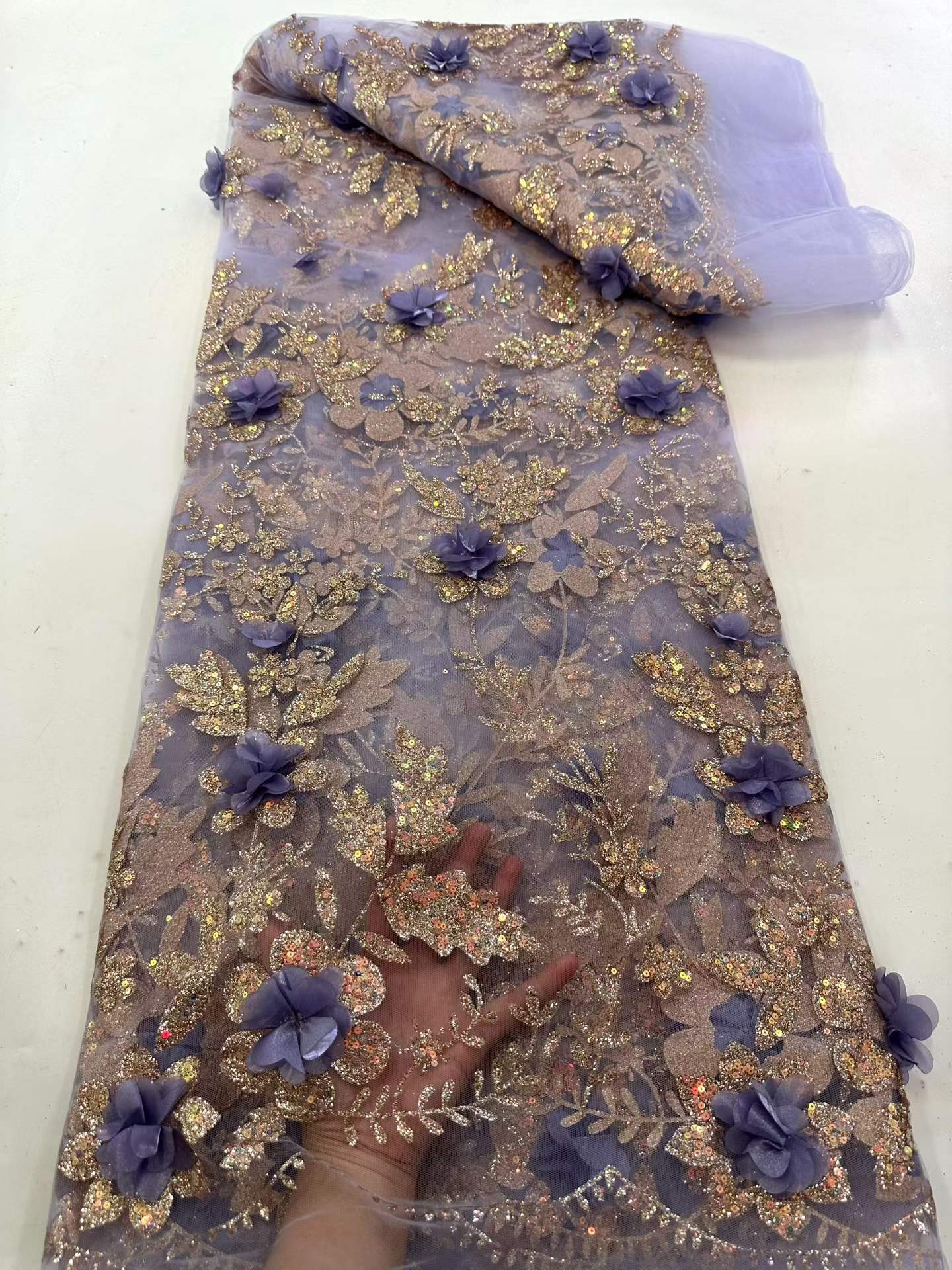 アフリカレース生地刺繍スパンコールナイジェリアレース生地 3 - Glitter Tablecloth のレビューと価格