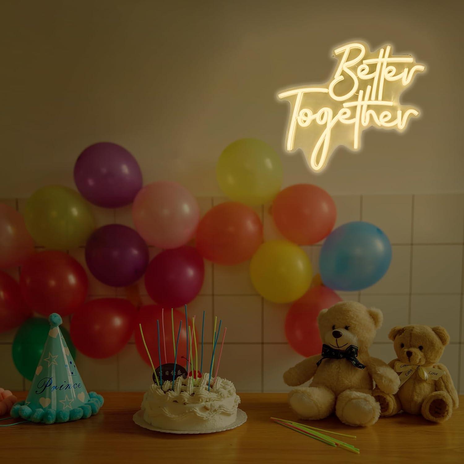 Better Together ネオンサイン USB 調光可 - Neon Sign Party のレビューと価格