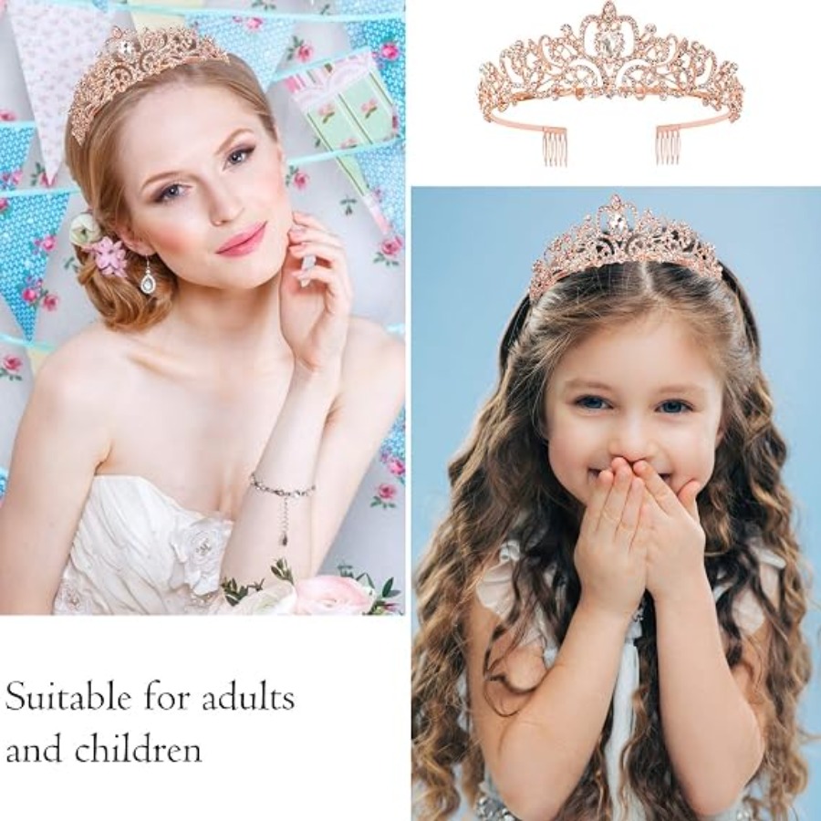 2個セット ラインストーン クリスタル クラウン ティアラ  - Birthday Sash Glitter のレビューと価格