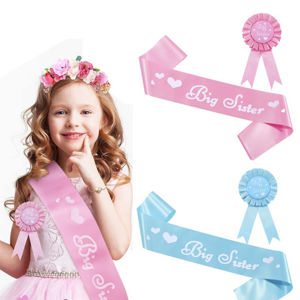 ピンクブルーベビーシャワーグリッターサテンサッシュギフト姉妹 - Birthday Sash Glitter のレビューと価格