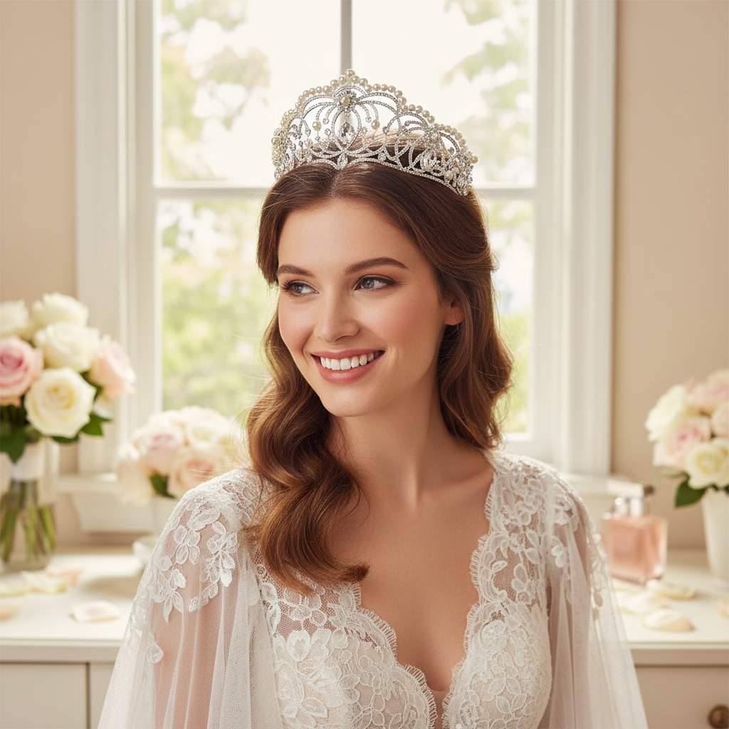 ラインストーンクラウン 結婚式の花嫁用 エレガントなパールテ - Event & Party Supply のレビューと価格