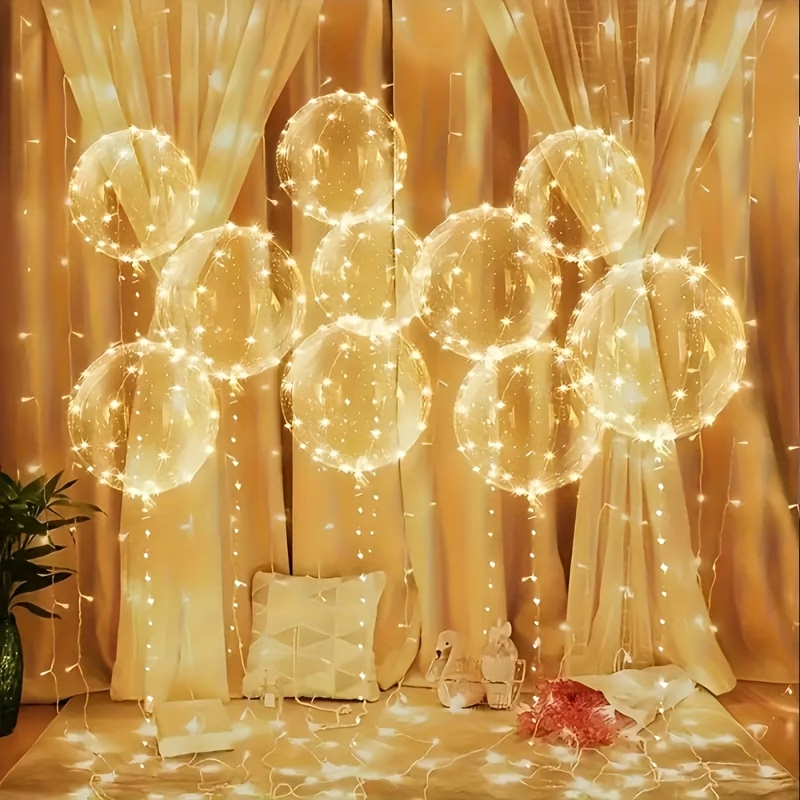 LEDライト付きボボバルーン20個セット、20インチ透明ボボ - Led Balloon Light のレビューと価格