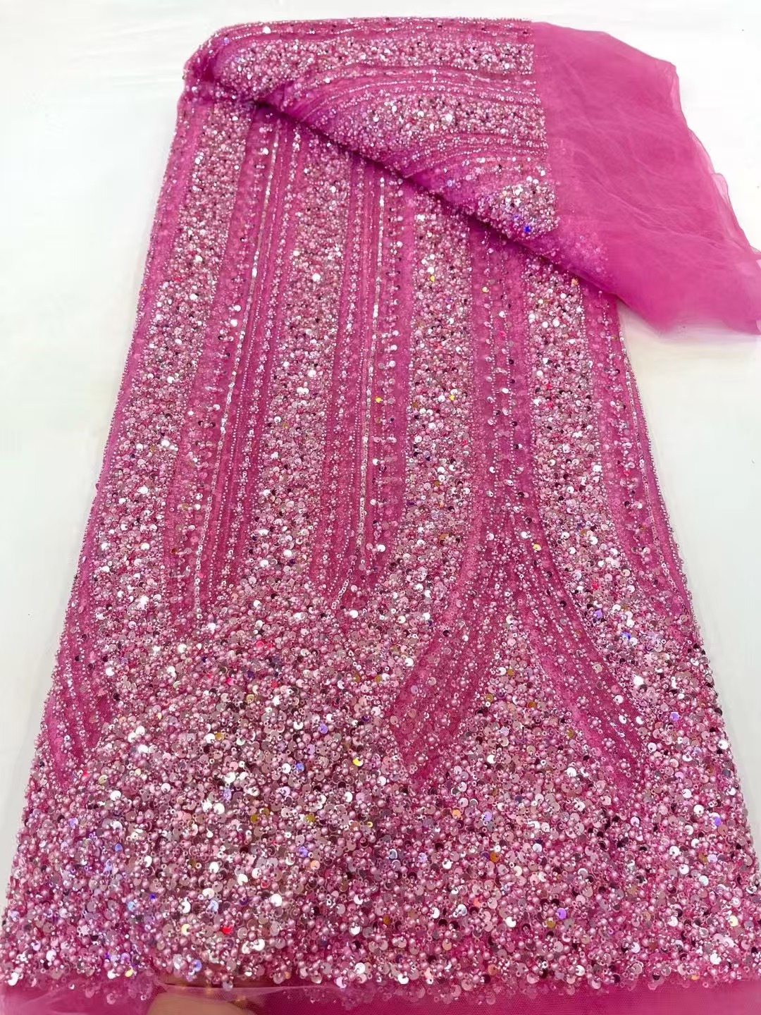 1 ヤードの高級アフリカ生地女性用フランスチュールレース生地 - Glitter Tablecloth のレビューと価格