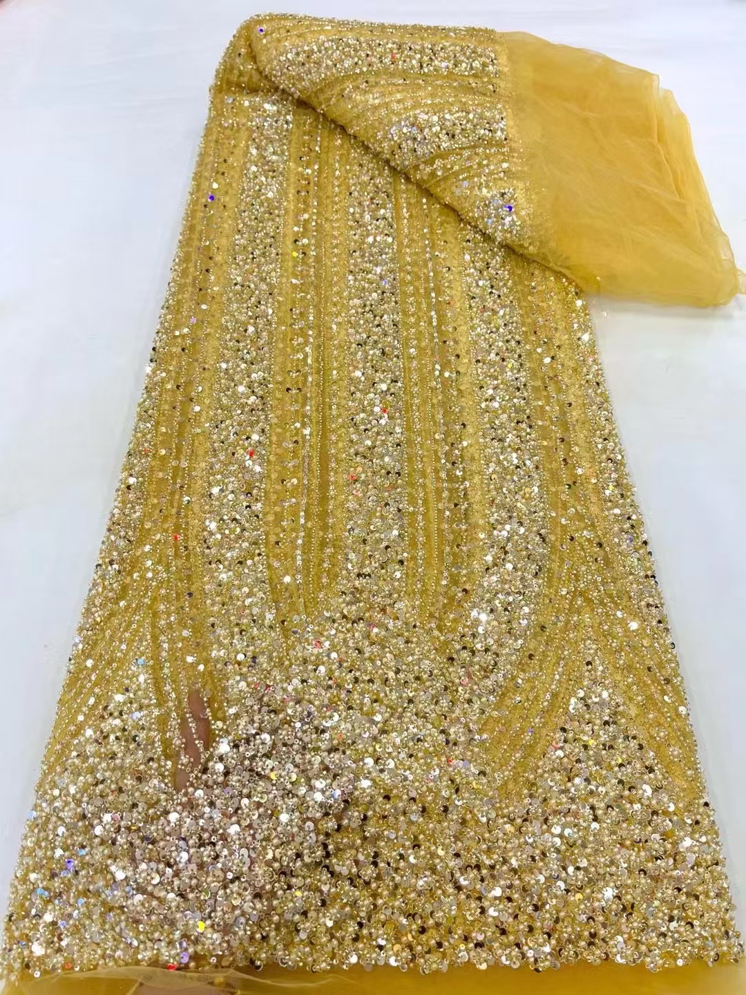 1 ヤードの高級アフリカ生地女性用フランスチュールレース生地 - Glitter Tablecloth のレビューと価格