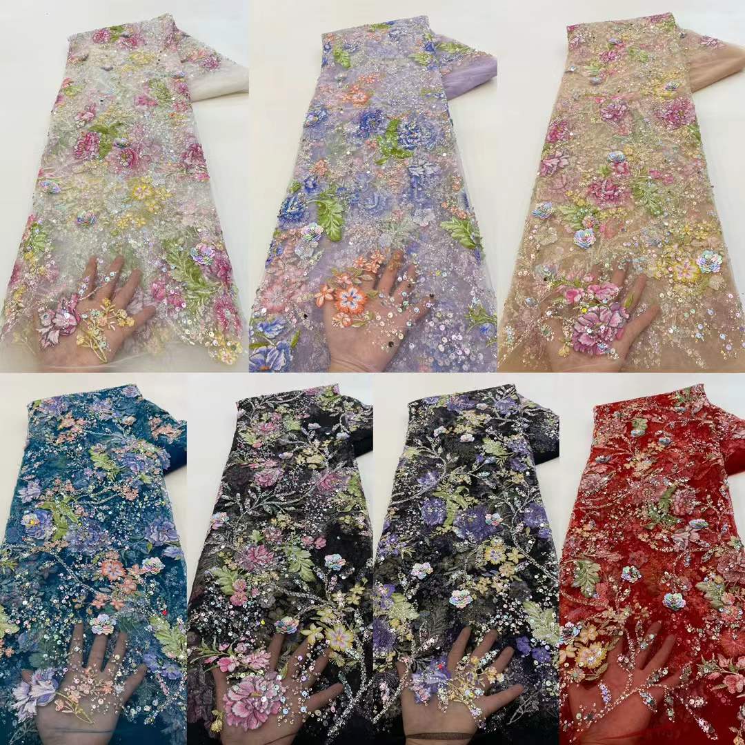 アフリカレース生地 2026 高品質スパンコール付きナイジェ - Glitter Tablecloth のレビューと価格