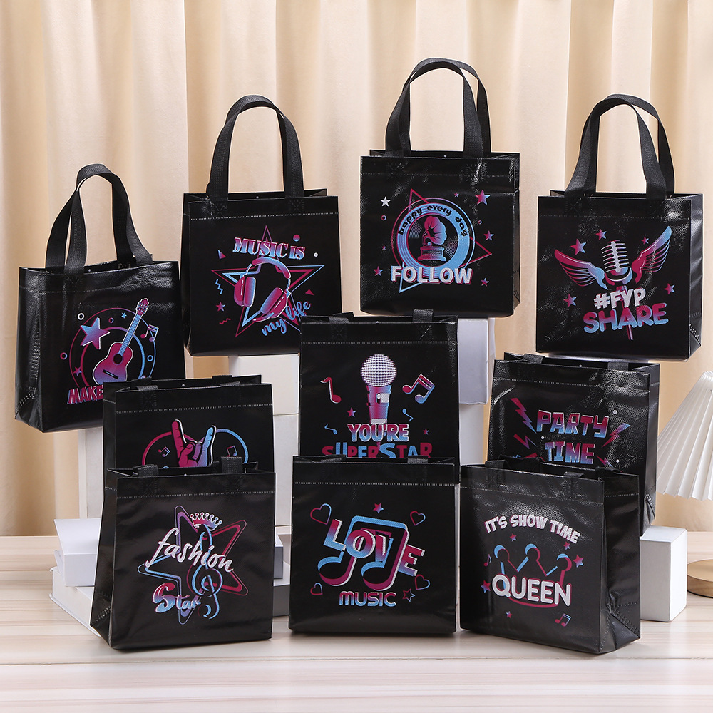 10 個ブラックレッツロックミュージックテーマ不織布ギフト包 - Event Party Shop のレビューと価格