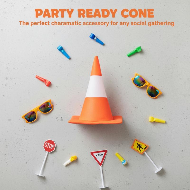 1 個のトラフィックコーンハットハロウィンコスチュームアクセ - Party Hat Cone のレビューと価格