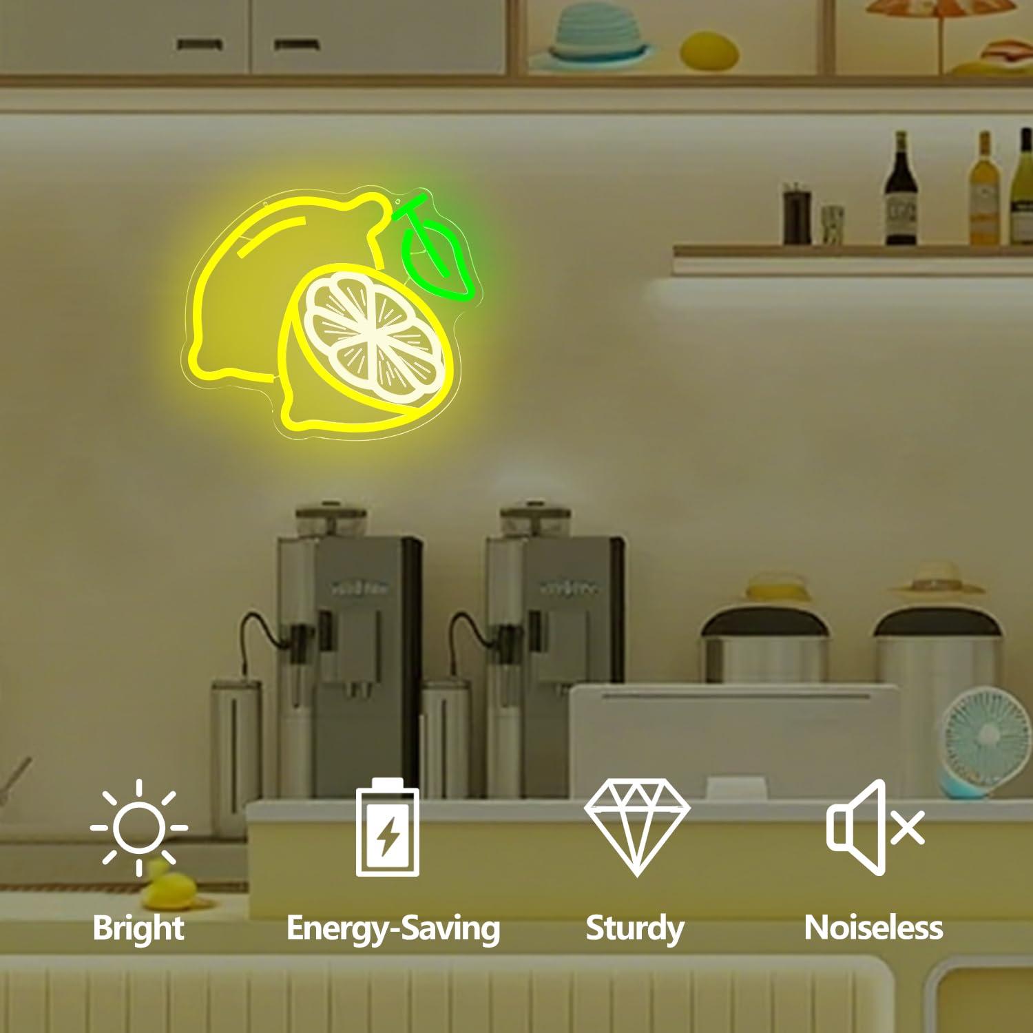 レモンネオンサイン調光可能なLEDライトアップサイン、家庭用 - Neon Sign Party のレビューと価格