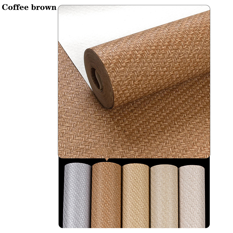 リネン織り壁紙 非粘着性 ソリッドカラー テクスチャード壁装 - Paper Straw Color のレビューと価格