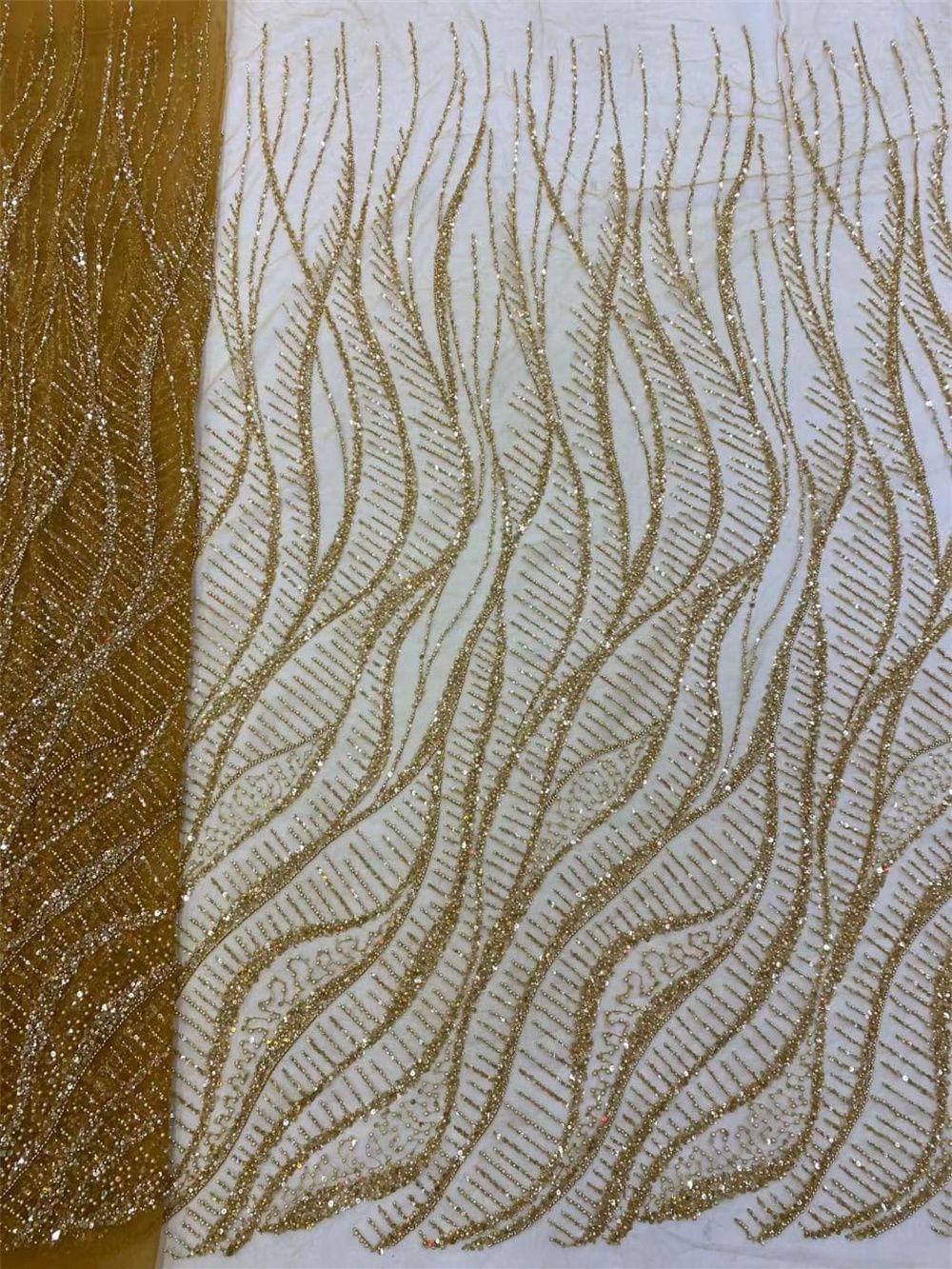 アフリカンクリスタルビーズ生地,フレンチメッシュチュール,ウ - Glitter Tablecloth のレビューと価格