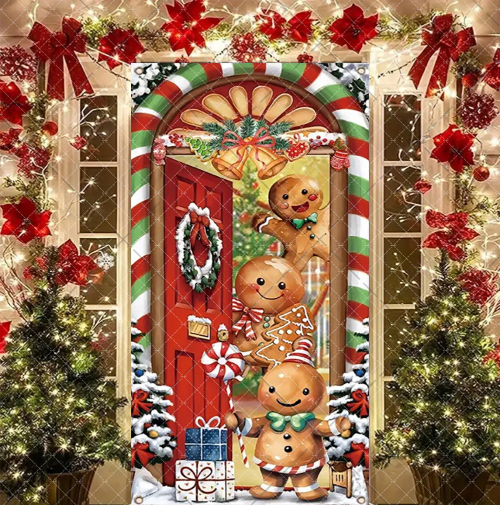 漫画かわいいジンジャーブレッドマンテーマ背景クリスマスパーテ - Party Event Supply Store のレビューと価格