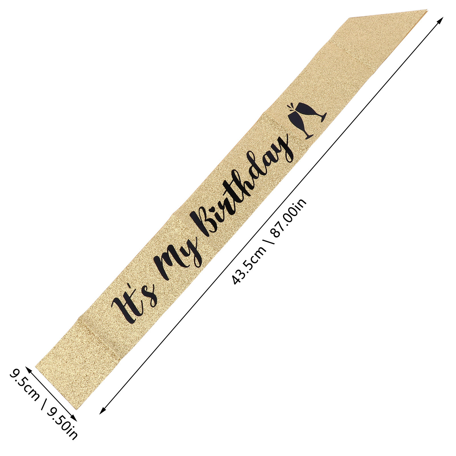 1 個の誕生日パーティーサッシュグリッタークロスショルダーサ - Birthday Sash Glitter のレビューと価格