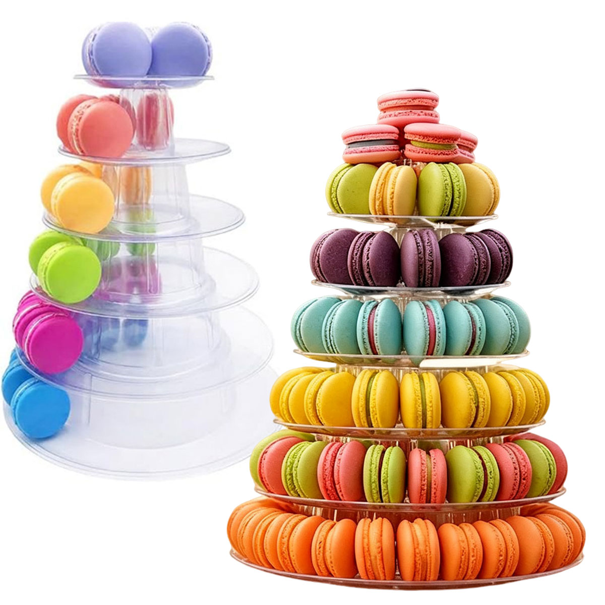 1PC 6段丸型プラスチック製透明ケーキスタンド – デザー - Cupcake Stand Tier のレビューと価格