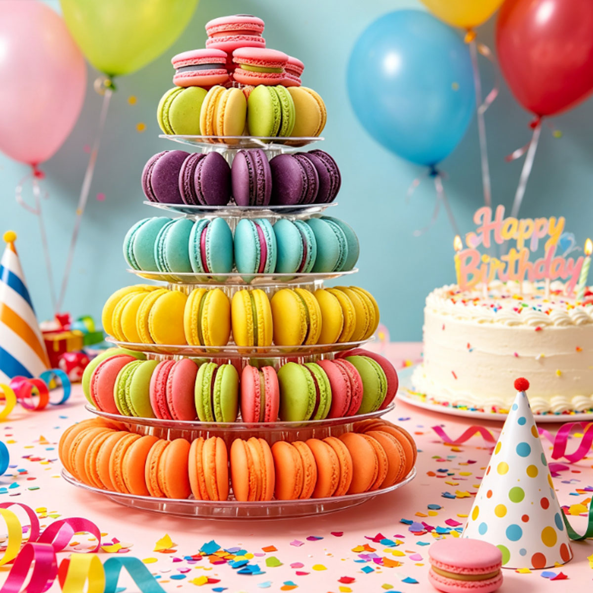 1PC 6段丸型プラスチック製透明ケーキスタンド – デザー - Cupcake Stand Tier のレビューと価格