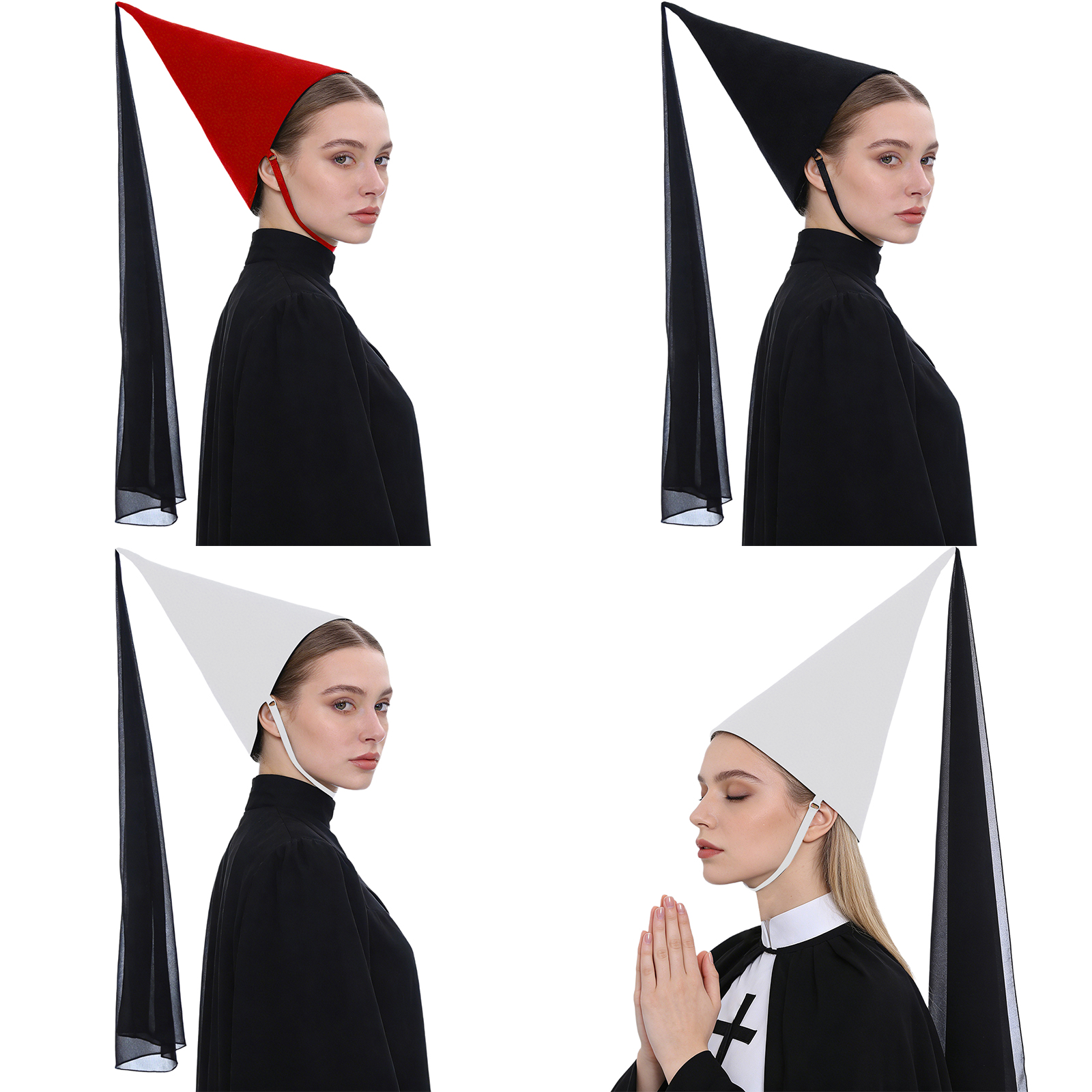 1 個女性中世ヘニン帽子ベールコーン付き先のとがったパーティ - Party Hat Cone のレビューと価格