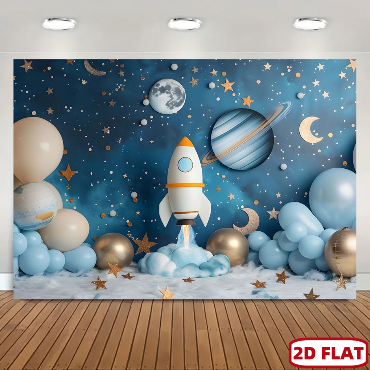 2D フラット 1pc 宇宙テーマパーティーバナー - ロケ - Event Launch Party のレビューと価格