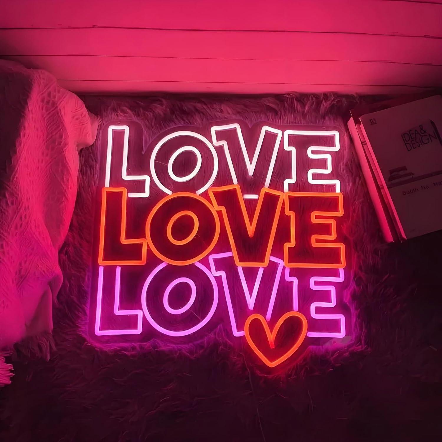 ラブネオンサイン USB調光可能LEDネオンライト 結婚式  - Neon Sign Party のレビューと価格