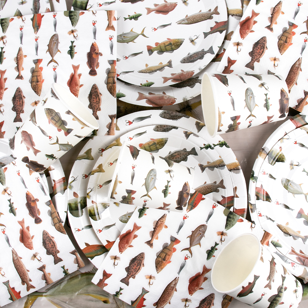 使い捨ての釣りをテーマにしたパーティー食器,プレート,カップ - Table Cloth Disposable のレビューと価格