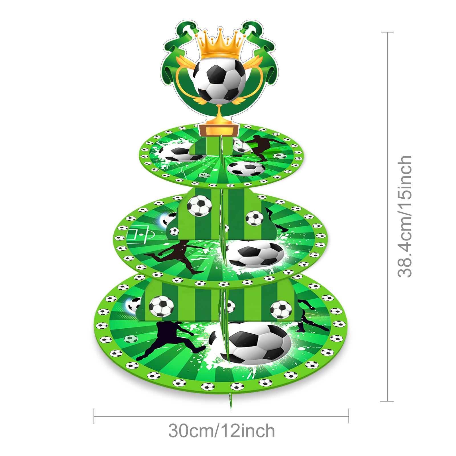 3段サッカーケーキスタンド、誕生日デザートカップケーキラック - Cupcake Stand Tier のレビューと価格