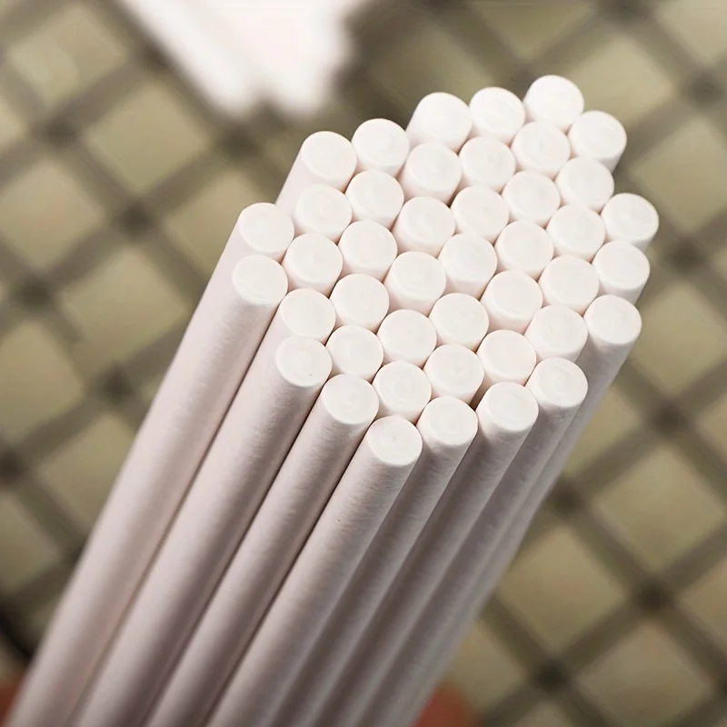 100本入り、使い捨ての白いクラフト紙製ケーキポップスティッ - Paper Straw Color のレビューと価格