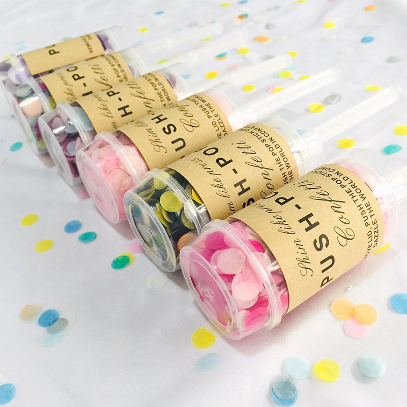 2 個多色紙スクラップ箔紙吹雪敬礼紙吹雪保持プッシャーチュー - Confetti Cannon Tube のレビューと価格