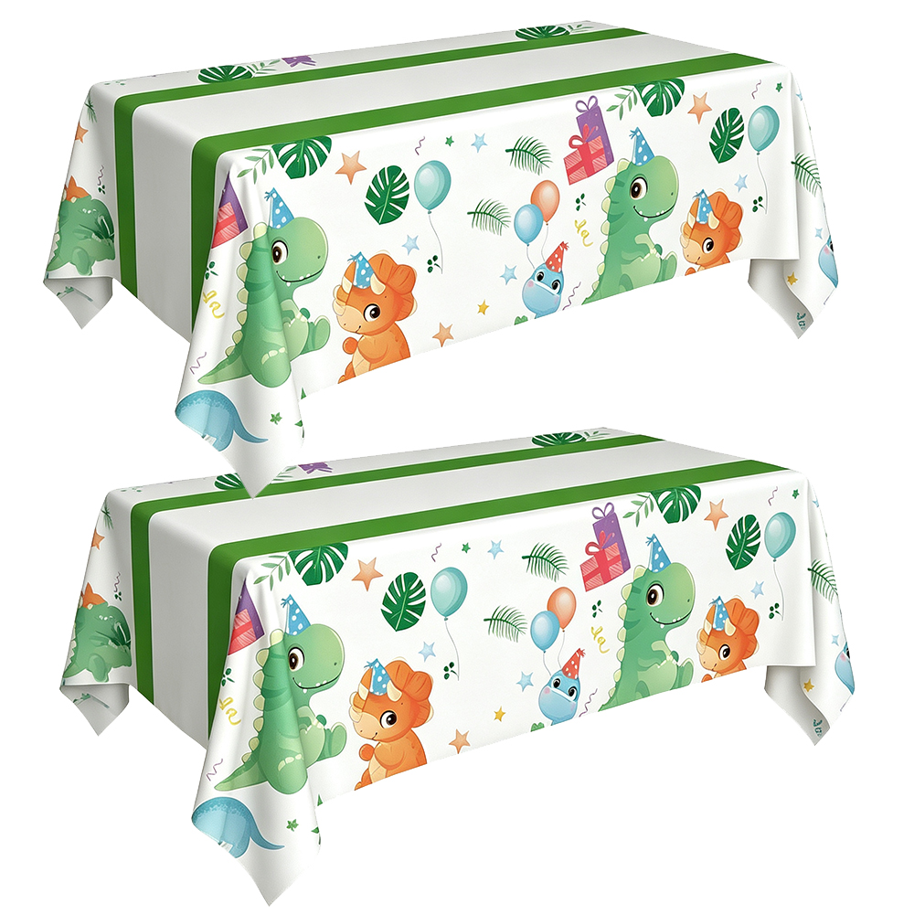 かわいい漫画グリーン恐竜使い捨て食器紙皿カップナプキンテーブ - Table Cloth Disposable のレビューと価格