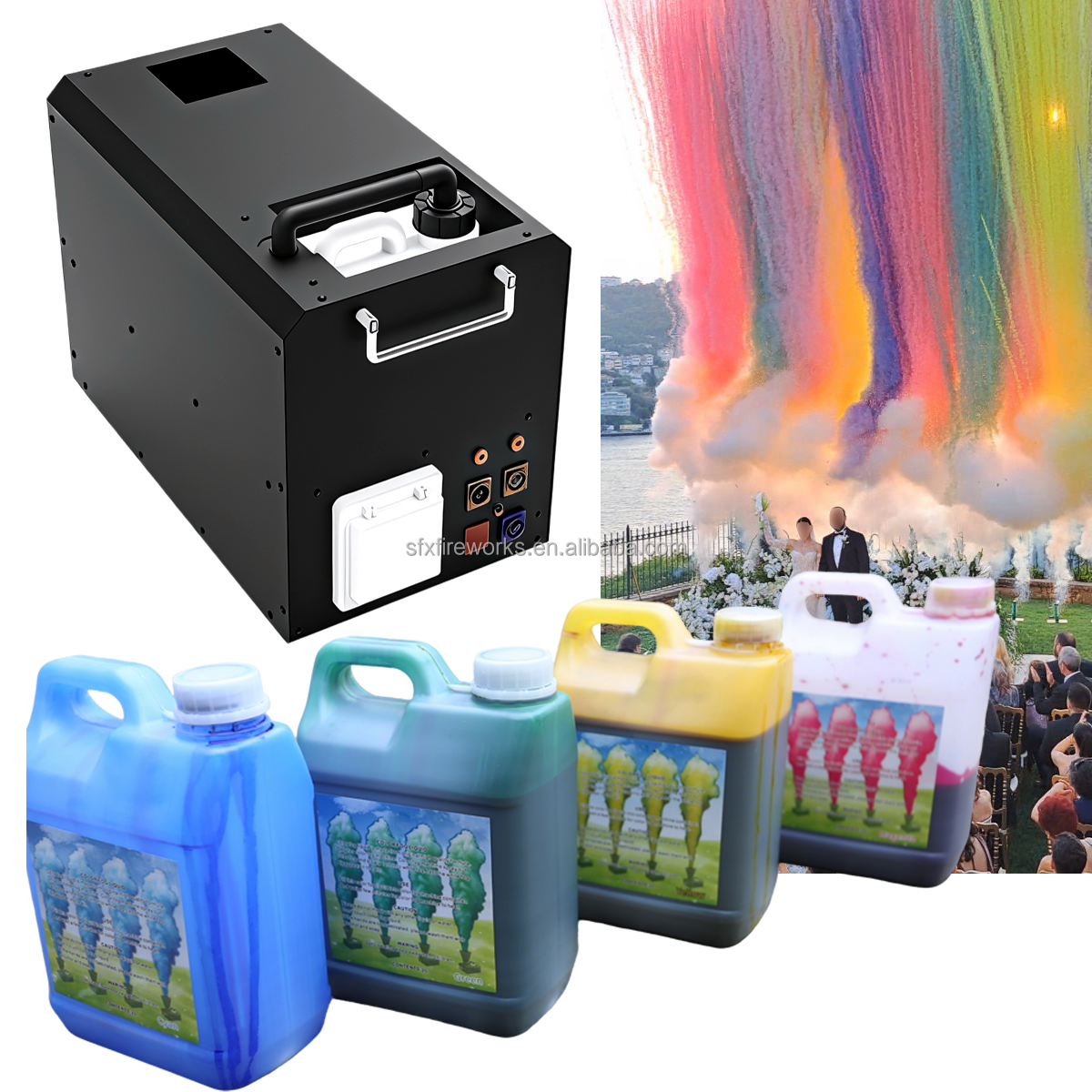 超強力DMXリモコン式アップワードスプレーカラーフォグスモー - Confetti Cannon Tube のレビューと価格
