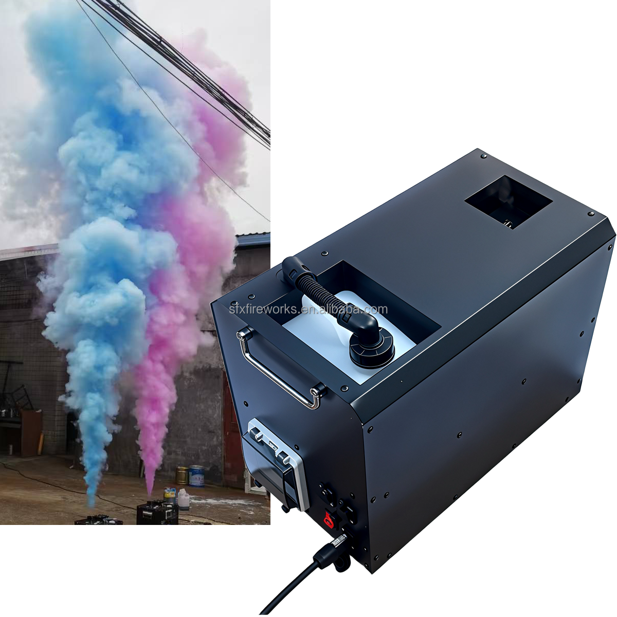 超強力DMXリモコン式アップワードスプレーカラーフォグスモー - Confetti Cannon Tube のレビューと価格