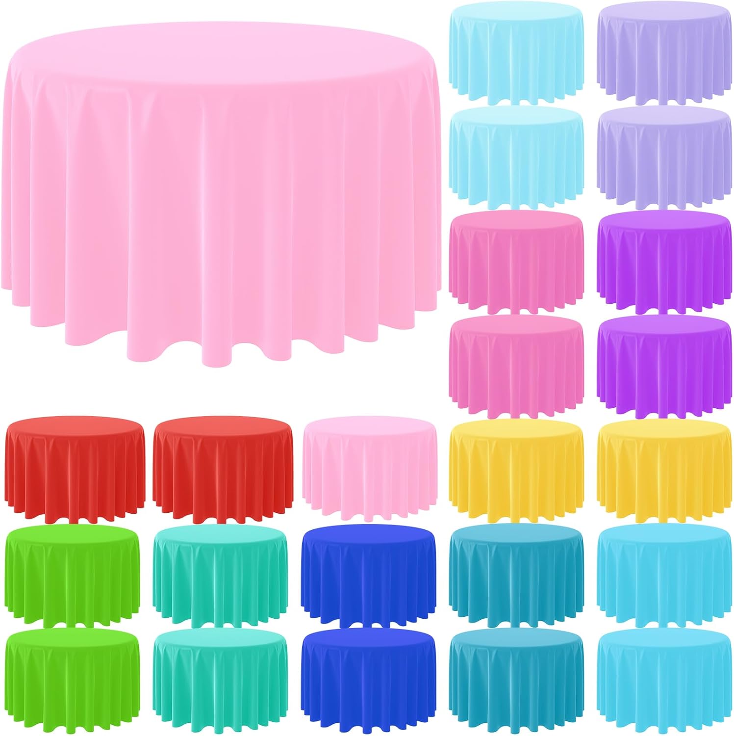 パーティーの装飾用の使い捨ての丸いプラスチックテーブルクロス - Table Cloth Disposable のレビューと価格