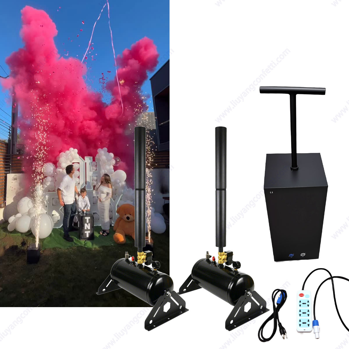 紙吹雪ストリーマーベビーシャワーマシンコンプレッサー空気CO - Confetti Cannon Tube のレビューと価格