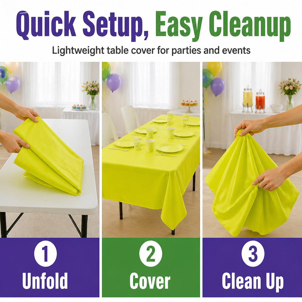 厚みのあるマカロン蛍光テーブルクロス、暗闇で光るパーティー、 - Table Cloth Disposable のレビューと価格