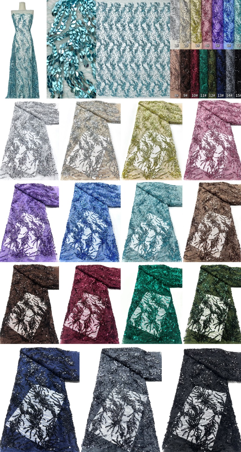 5ヤードのアフリカネットレース生地、フランスのブライダルスパ - Glitter Tablecloth のレビューと価格